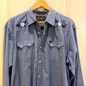 Howler Bros - Gaucho - Men’s - Long Sleeved - Shirt - Flowers - Pearl Snap - L